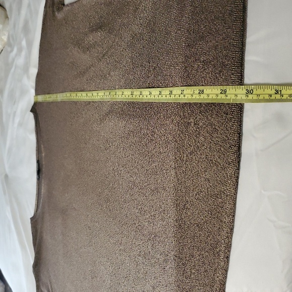 Eileen Fisher Brown And Black Metallic Boxy Short Sleeve Tunic. Fit Oversized M - Picture 4 of 5